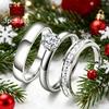 Women's Three-piece Ring Set Is luxurious18K Platinum-plated Ring, Women's Fashion Jewelry, Elegant and non-fading304L Stainless Steel Ring Women's