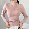 Turtleneck Pullover for Women In Autumn and Winter Fitted Top Thick and Warm Long-sleeved Top with Added Fleece