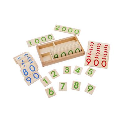 Houten Montessori-leerkaart voor kinderen, getallen 1-9000, reken- en leermiddelen, kleuters, vroegschoolse educatie, educatief speelgoed