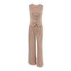 European and American Women Set Stripe V-neck Sleeveless Top Fashion Trousers 2025 Summer Casual