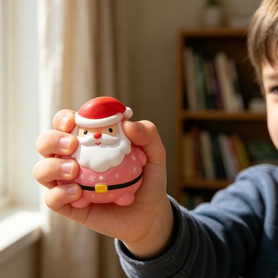 Soft Santa Fidget Toys Claus Stress Relief Toy, Christmas Squeeze Sensory Anxiety Toy Slow Rebound for Party Favors Pinch