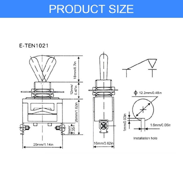 ON-OFF-ON / ON-OFF Miniature Toggle Switches Power Button Switches 2/3/4/6Pin 250V 15A Toggle Switches for Car