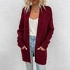 Fashionable Women's Knitted Cable Cardigan Sweater Mid-length Twisted Rope Cardigan Coat