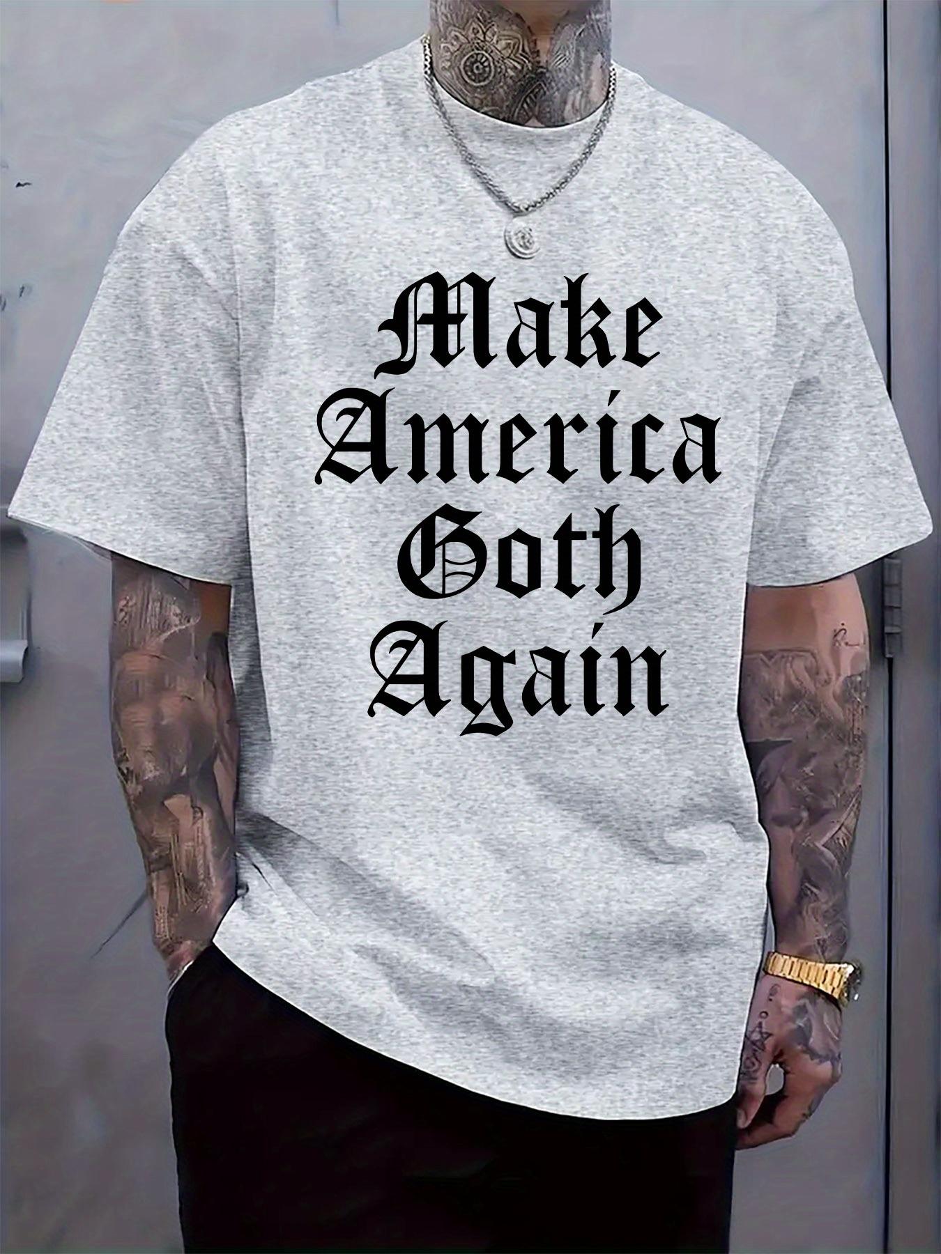 

Black Make America Goth Again Graphic T-shirt - Casual Crew Neck XL