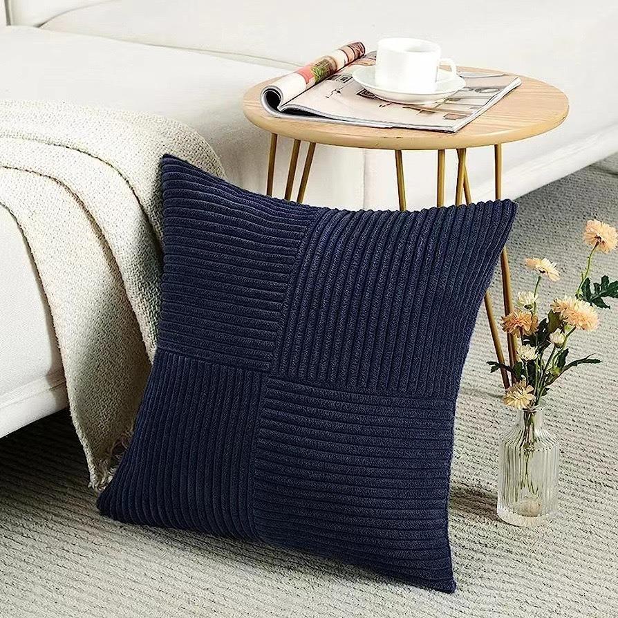 Green Patchwork 50x50 CM Cushion Cover for Soft Couch Living Room Striped Modern Blue Throw Pillow Cover Home Decro Pillowcase