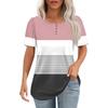 Top Pullover da Donna alla Moda Casual a Maniche Corte con Stampa a Bottoni e Girocollo