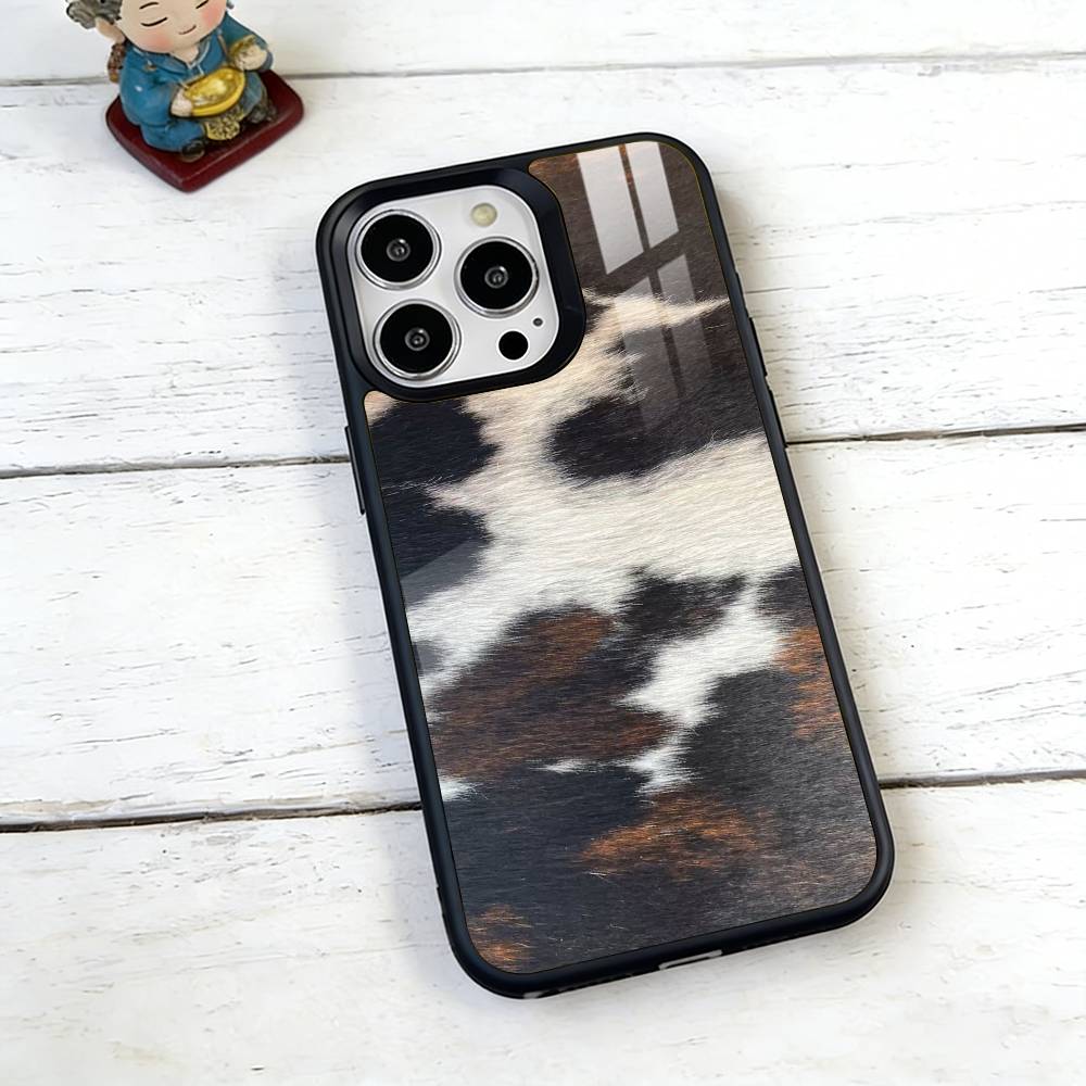 Καφέ Λευκή Αγελάδα Θήκη Κινητού Για iPhone17,16,15,14,13,12,11 Plus,Pro Μαγνητική με Magsafe Ασύρματη Φόρτιση