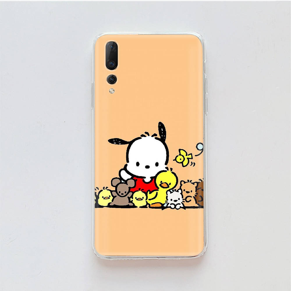 Transparent Case for Samsung A04 A14 A23 M33 M53 Realme 10 9 C35 C55 VIVO X80 Infinix Hot 30 Note 11 Tecno Spark 8P Pro L-18 Pochacco Dog
