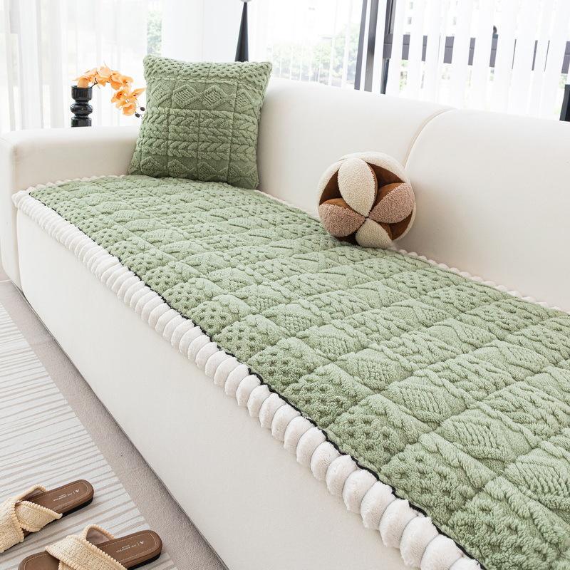 Straight Sofa Cover Cloth Thickened Warm Anti Slip Anti Cat Scratch Sofa Cushion Cover Simple Autumn and Winter New Style