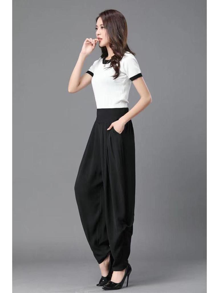 2025 Women's High Waist Casual Harem Pants - Spring/Summer Plus Size Slimming, Loose Fit, Lantern-Style Trousers