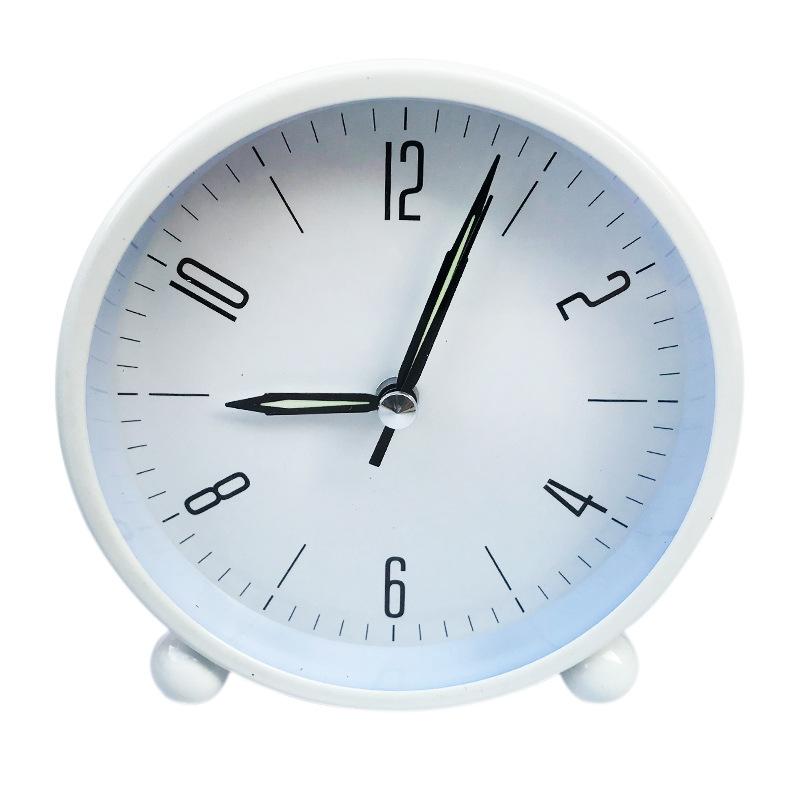 Retro Metal Silent Alarm Clock with Night Light Children's Student Desktop Clock Clock