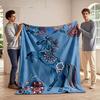 Floral Horse on Blue Blanket for all seasons blanket lunch break throw gift