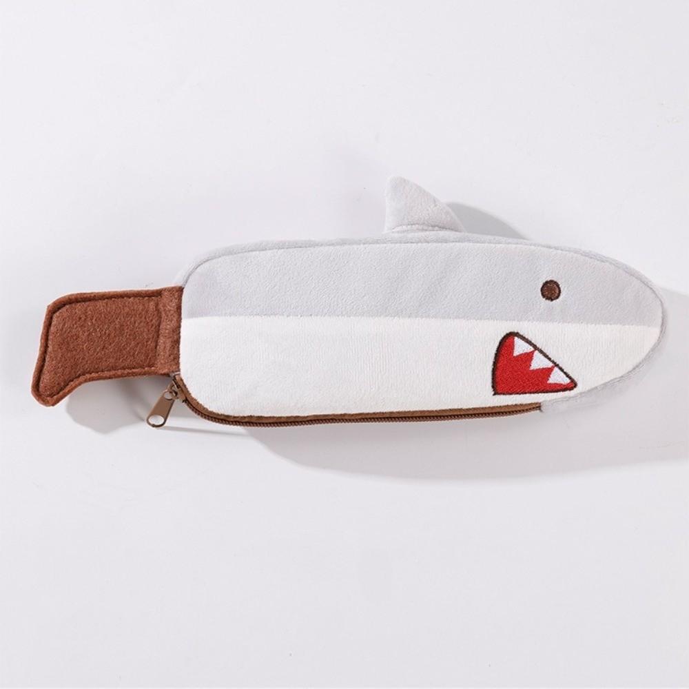 Plush Pen Bag Shark Shape Pencil Pouch Cute Stationery Pouch School Supplies Cute Funny Shark
