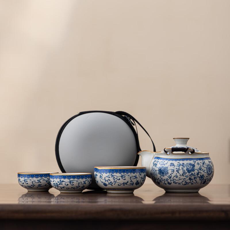Tao Zhide Portable Ru Kiln Travel Tea Set