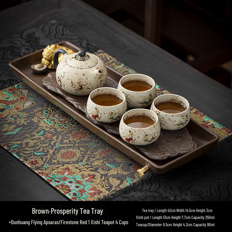 Flint Red Apsara Ceramic Xishi Tea Set