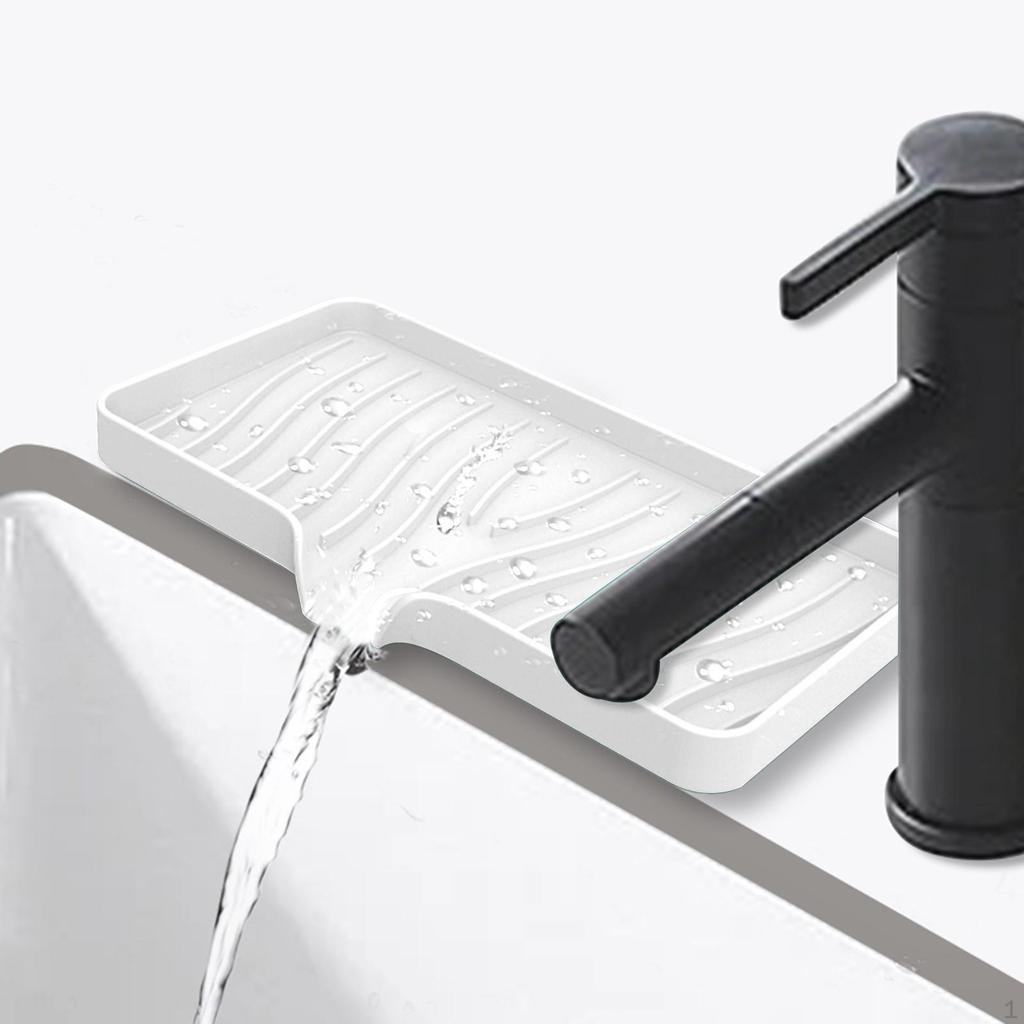 Kitchen Soap Tray, Sink Sponge Tray Holder Self Draining Silicone