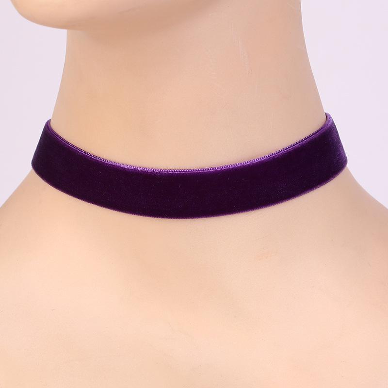Elegantní sametová černá choker náhrdelník - Módní 2,0CM náhrdelník na klíční kost