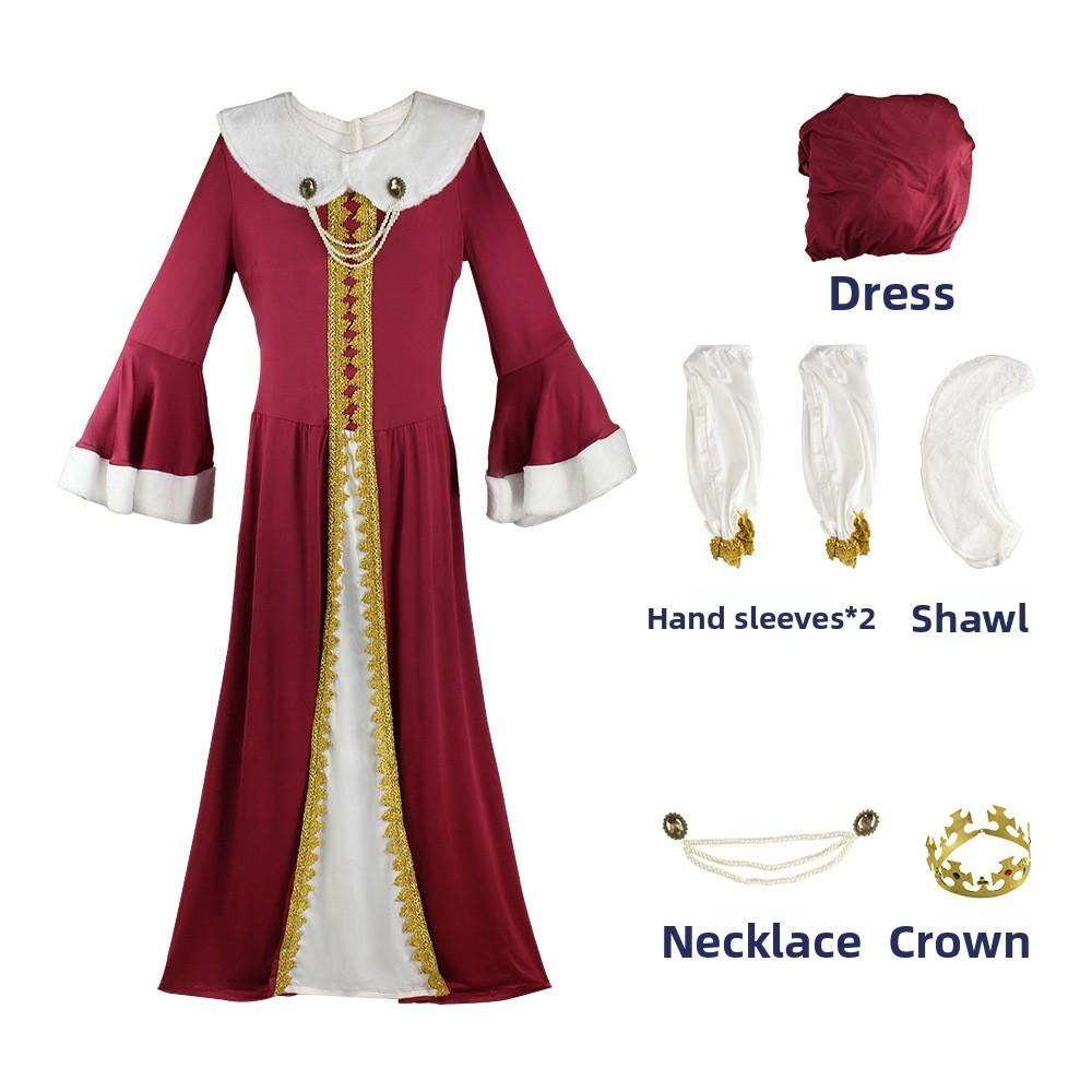 European Fantasy King Queen Cosplay Costumes Set With Polyester Fabric For Holiday Role Play