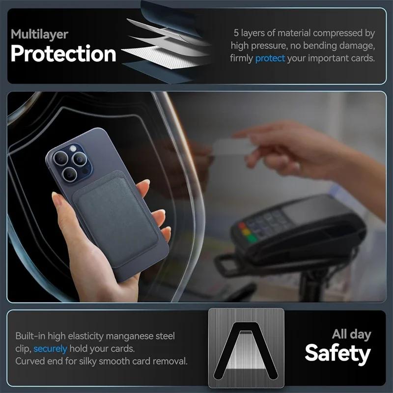 Peně tkaná magnetická kožená peněženka držák na karty Macsafe stojánek na telefon pro Magsafe IPhone 15 14 13 Mac Safe podpora držák na telefon