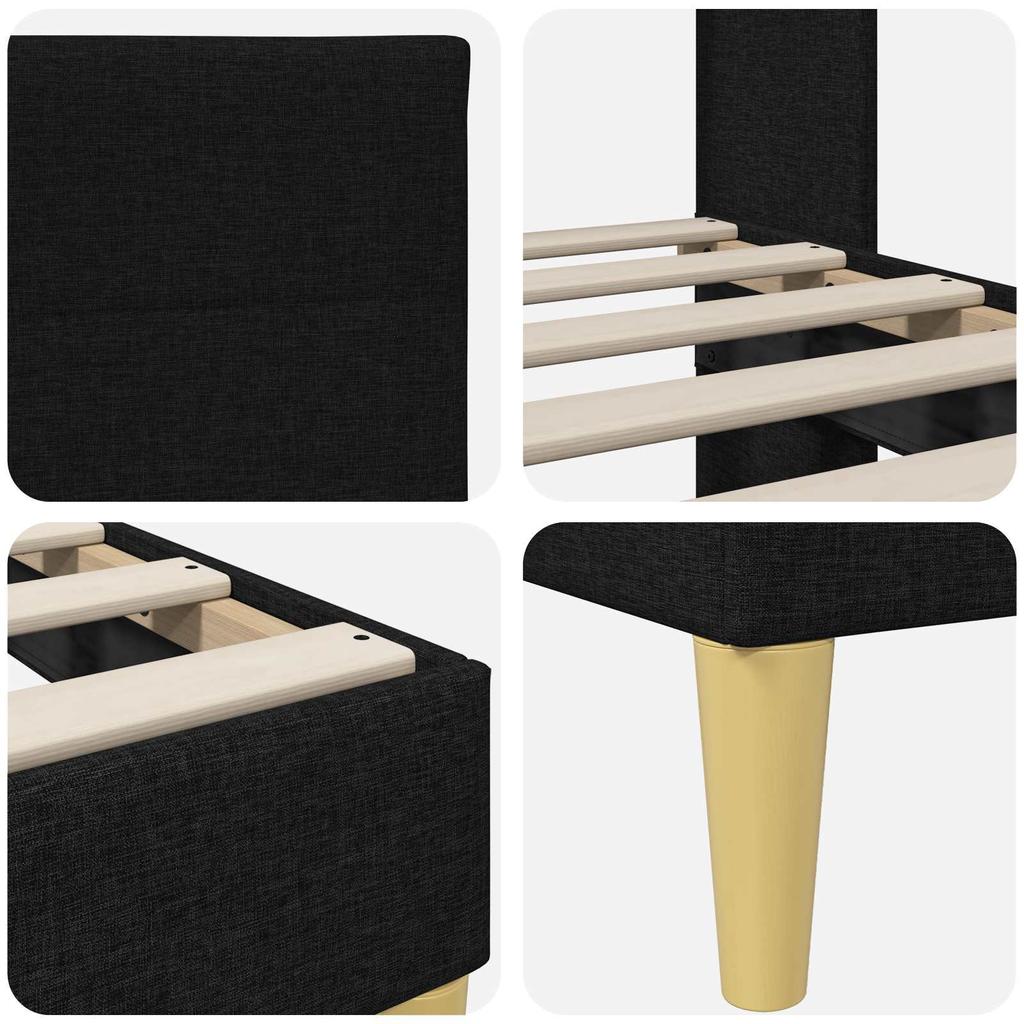 Bed Frame with Headboard Black 120 x 190 cm Fabric