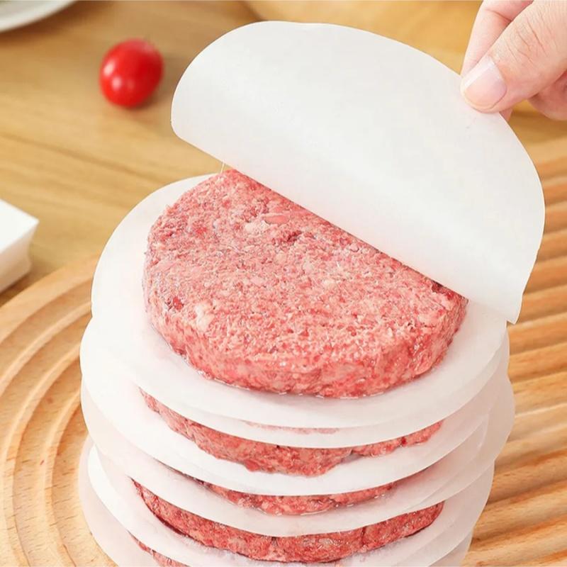 50/100pcs Round Burger Patty Paper Non Stick Freezer Parchment Paper for Beef Patties Baking Cooking Food Wrap