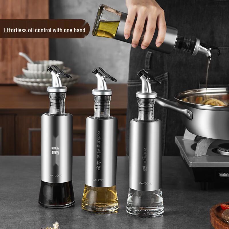 MAXCOOK Stainless Steel Glass Oil Dispenser Set