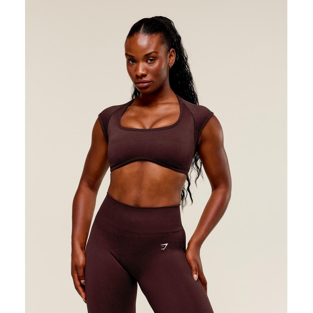 Gymshark Adapt Fleck X Whitney Short Sleeve Crop Top Cherry Purple Rich Maroon B4c3a Pcgn