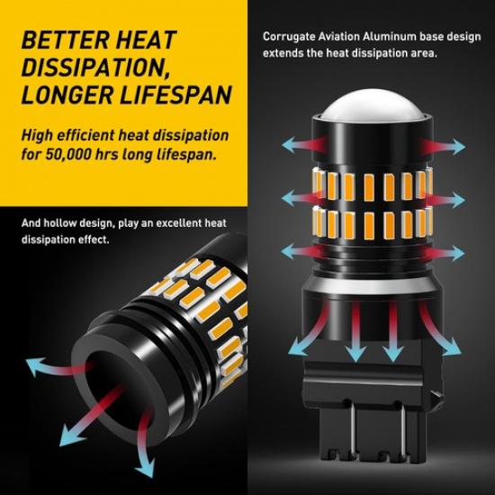 LED 2X 3157 Bulbs Reverse LED Turn Backup Signal Light Lamp 3156 3057 4157 Amber