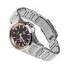 Casio - Three-hand stainless steel strap, brown dial, unisex quartz watch EF-342DY-1A5V
