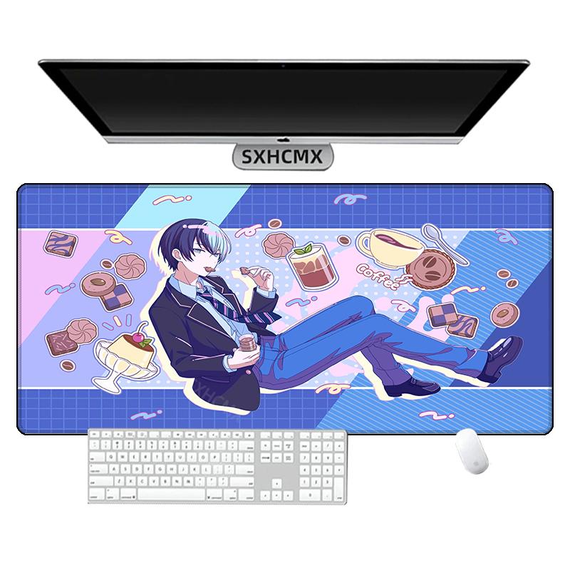 Anime Project Sekai Mouse Pad Office Kawaii PJSK Desk Pad Computer Gaming Accessories Stitch Edge Natural Rubber Keyboard Mat