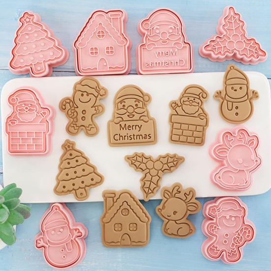 

Biscuit Mold Anti-deform Wide Application Compact Merry Christmas 3D Biscuit DIY Mold Baking Accessories