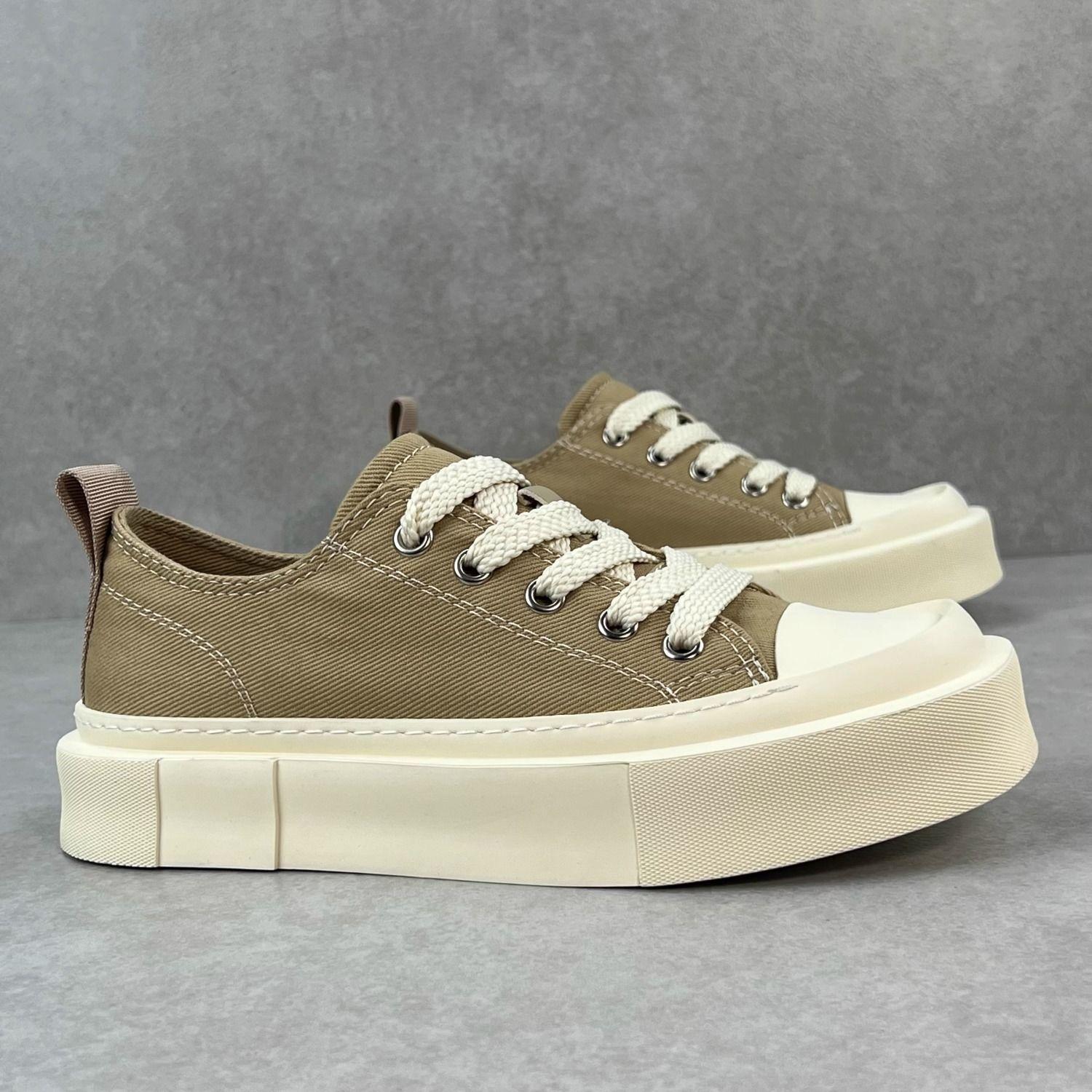 

2025 Summer Niche Design Square Head Breathable Casual Versatile Thick Sole Heightening College Style Men s Shoes 47