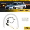 2X 60Cm Amber Turn Signal White Car DRL Daytime Running LED Strip Light Flexible
