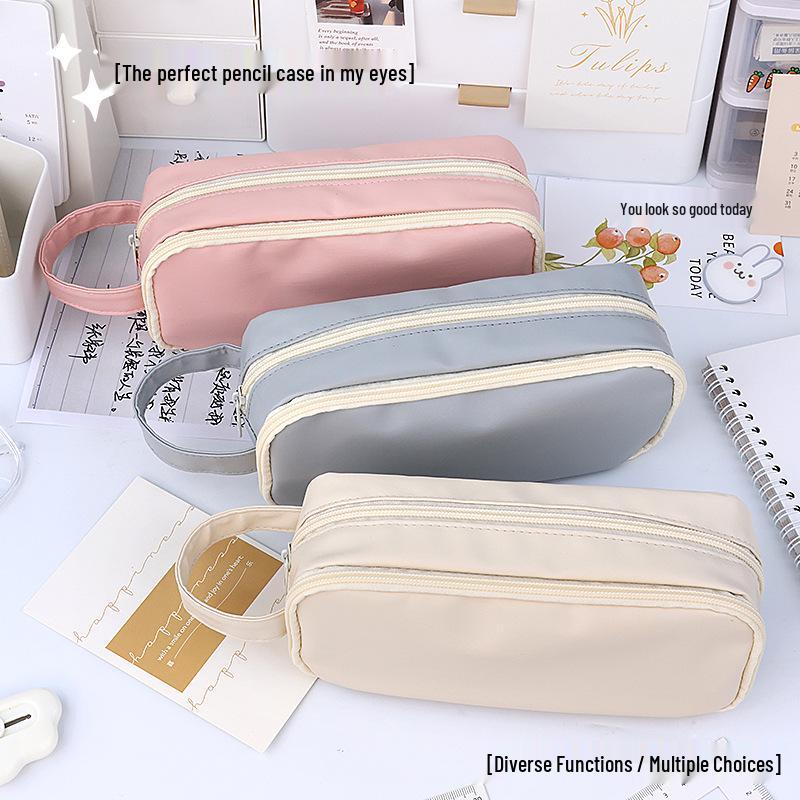 Stylish Candy Color Large-Capacity Pencil Case for School Students