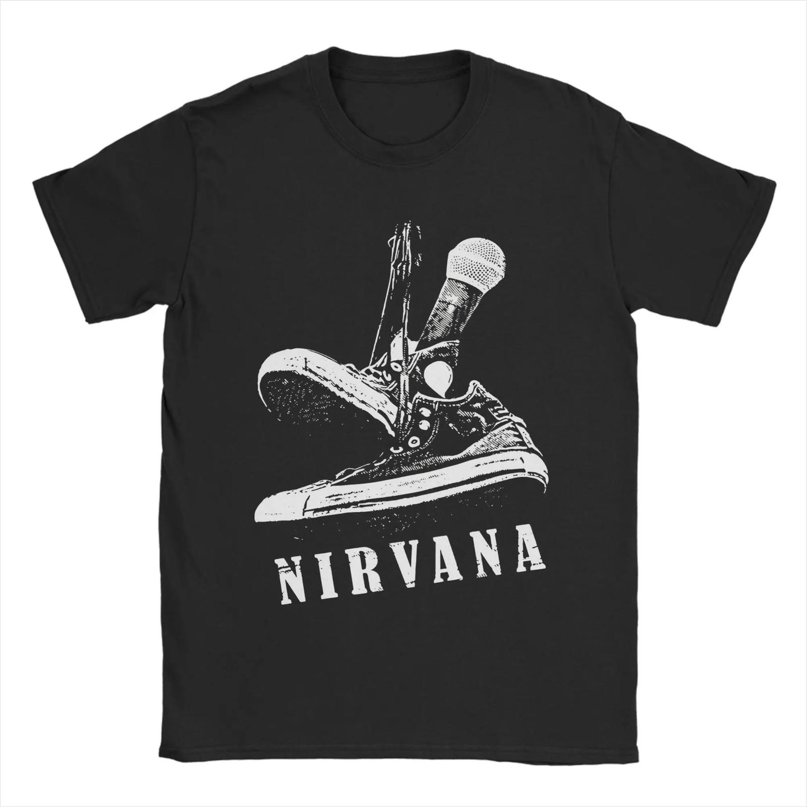 Nirvana Grunge Гранж Группа Футболка с принтом Уличная одежда Винтаж Y2K Мужская [S-6XL] L