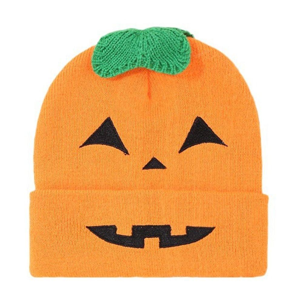 

Halloween Parent-children Beanies Winter Warm Berets Funny Pumpkin Ghost Hat for Child Adult Adult