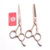 Purple Dragon Professional Bamboo Handle Hair Cutting Scissors Set - 5.5" Straight Shears & 6" Thinning Shears