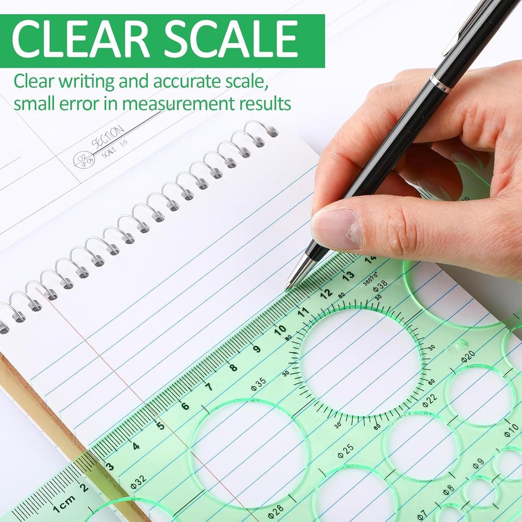5 Pack Circle Template Circle Round Stencil Templates for Drafting Drawing Stencils Drafting Tools for Office and School Building Formwork Drawings