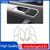 For VW Tiguan 2018-2022 2023 Silver Steel Inner Door Handle Lock Frame Car Trim