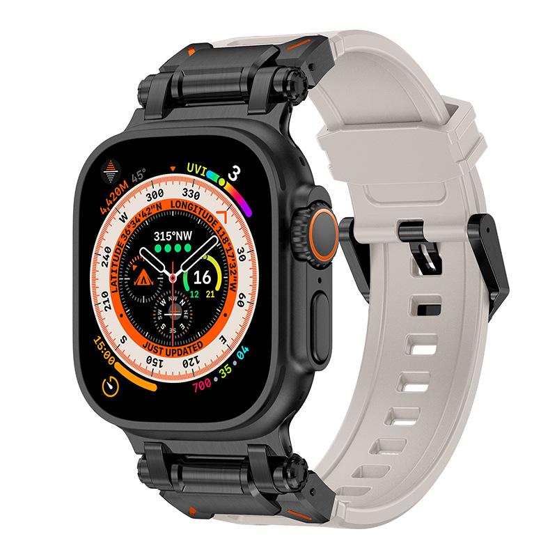 Compatible Silicone Explorer Band for Apple Watch Series 8, 9, and Ultra Models