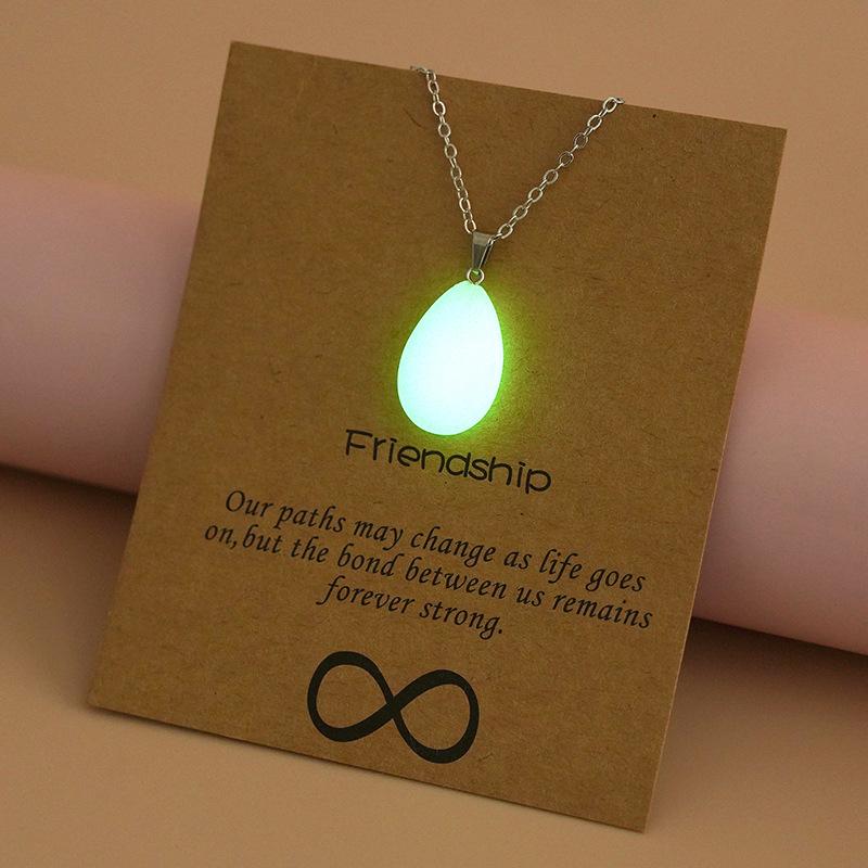 Glow In The Dark Luminous Hollow Pendant Necklace Star Cross Heart Teardrop Arrow Glowing Charm Women Daily Casual Party Wear