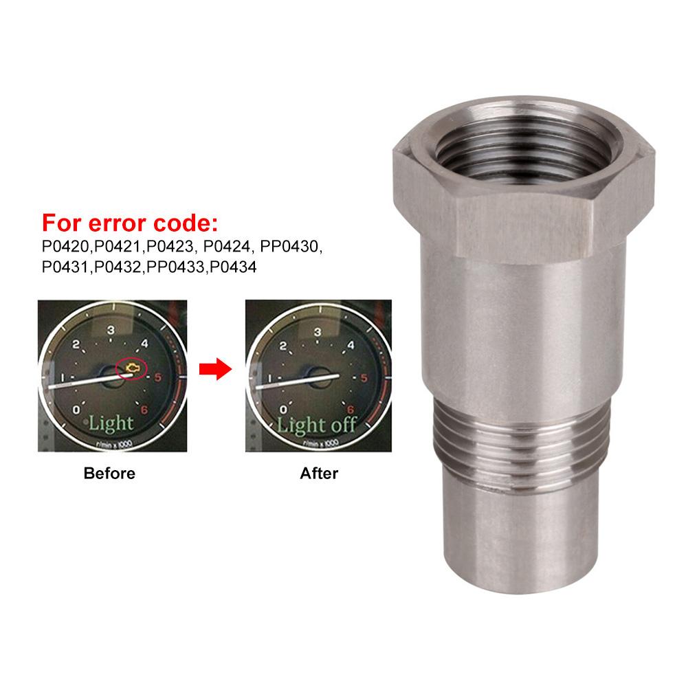 Car CEL Check Engine Light Oxygen Sensor Adapter M18 x 1.5 CEL On Fix Engine Light Eliminator Bung Kit Catalystic
