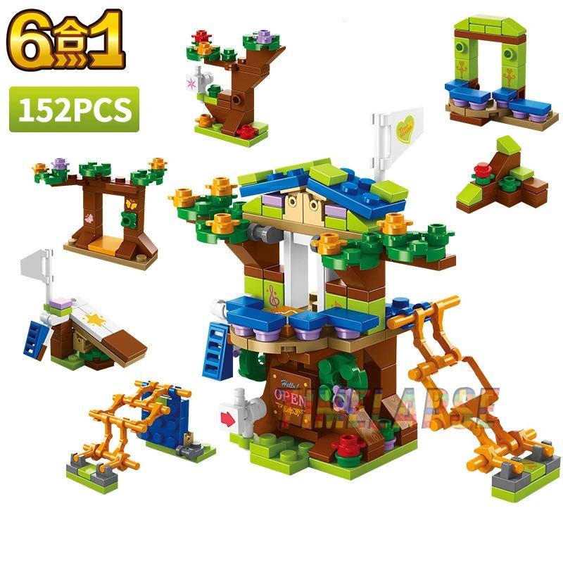 

6In1 Latest Tree House Treehouse Blocks Girls Castle Room Climb Slide Timeless Model Construction Blocks Sets Blocks Kid Gift Toys City