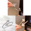 Gold Silver Plated Zircon Iris Bloom Cuff Bracelet For Stylish Office Accessories