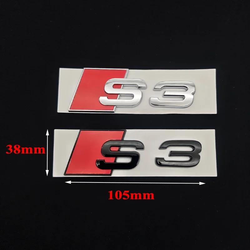 Adesivo Emblema S3 Cromado ABS Verde Amarelo Roxo Azul Preto 3D para Porta-malas Traseiro de Carro Acessórios S3