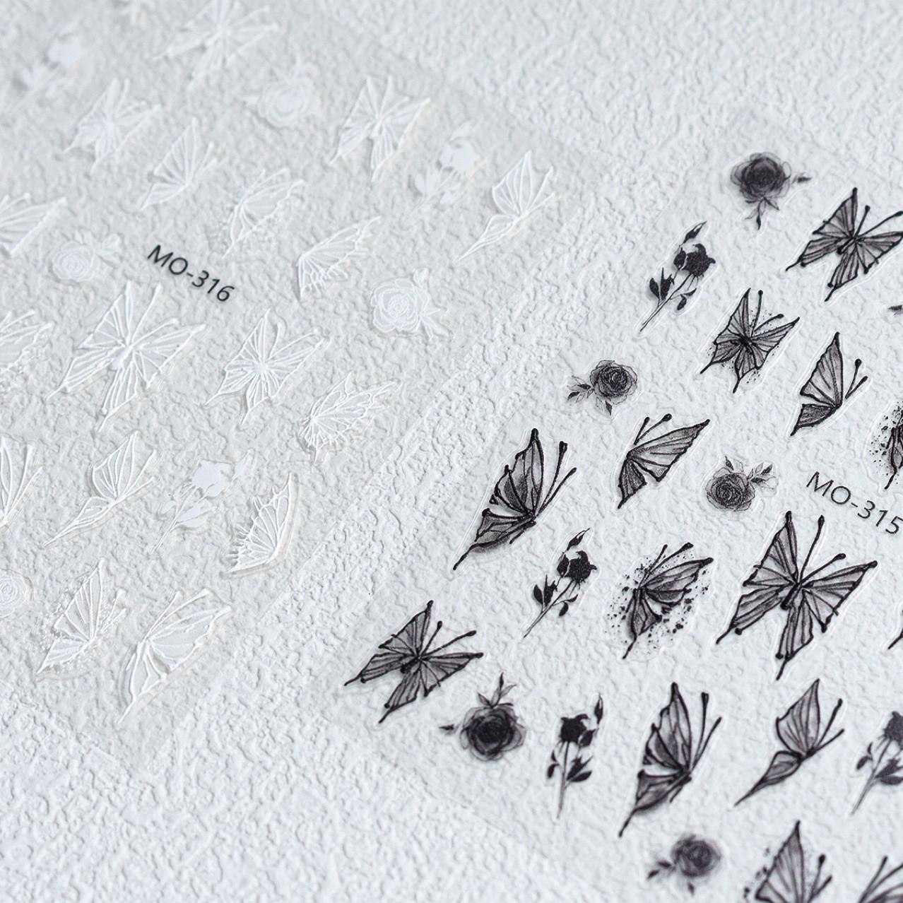 

Hot-Selling Guochao Nail Stickers: New Chinese Style Ink Butterfly with Sweet Cool Embossed Ornaments Ink Bamboo Butterfly 315 (1 sheet)