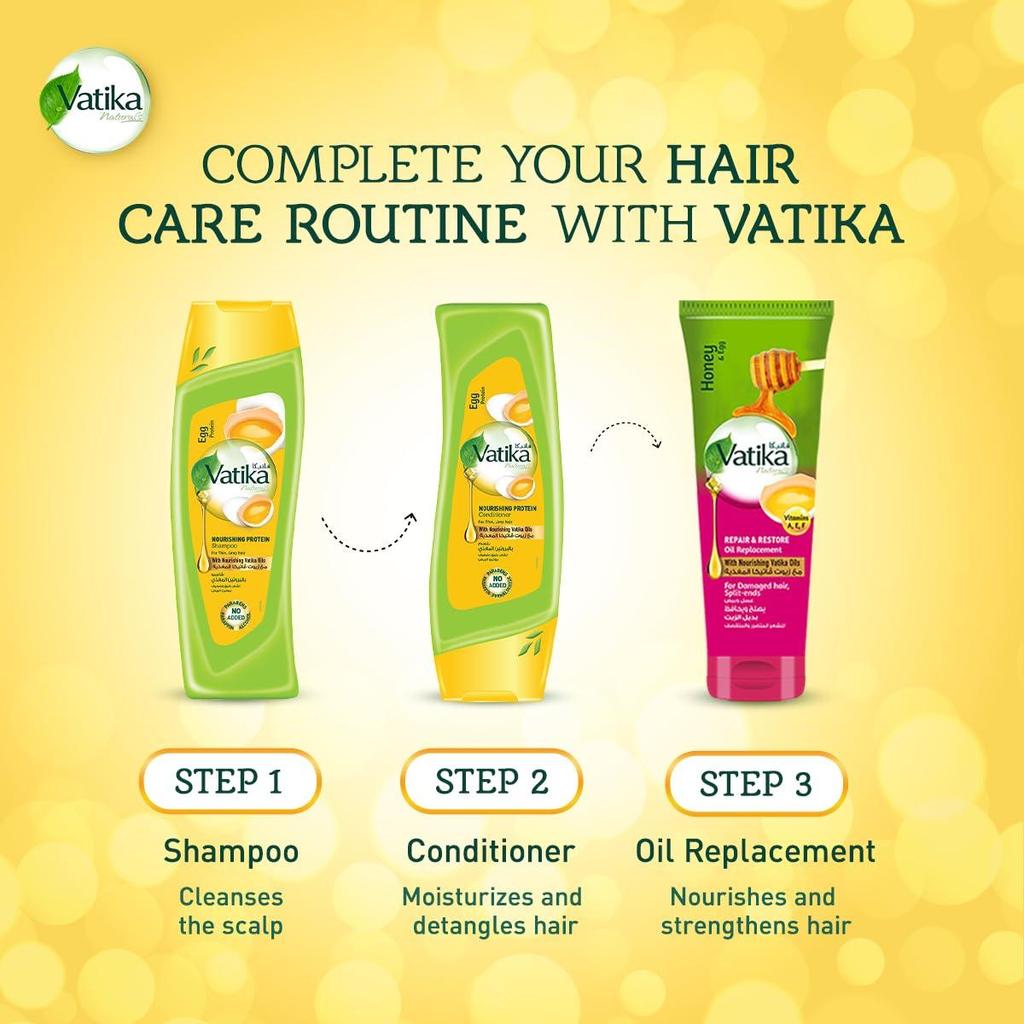 Hair Conditioner with Egg Proteins Vatika Dabur UAE | Daily Moisturizing Conditioner | For Strong, Healthy & Shiny Hair