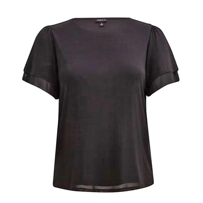 

Большой размер 150,00 кг Свободная дышащая футболка Вуаль Black U6