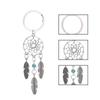 Dream Catcher Feathers Key Chain Tassels Tone Silver Color Keyring Keychain Gift For Women Lucky Decor For Bag