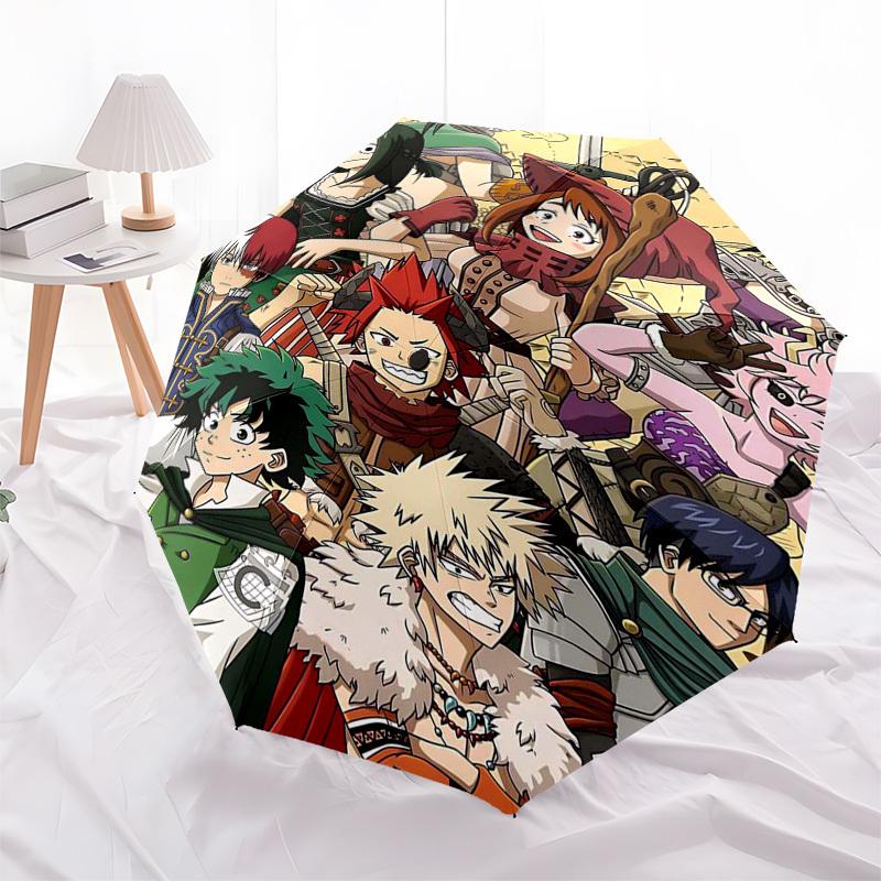 1pc My Hero Academia Outdoor Umbrella - Automatic Opening/Closing, Portable 3-Fold Design with 8-Bone Iron Frame - Perfect Gift for Fans, Travele